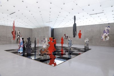 Anna Boghiguian, The Chess Game, Ausstellungsansicht 1. Obergeschoss, Kunsthaus Bregenz, 2022