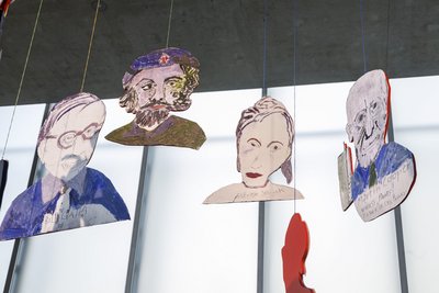Anna Boghiguian, The Uprising, 2022, Installation view ground floor, Kunsthaus Bregenz, 2022