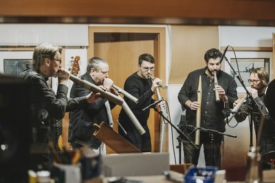 Die Peter Madson Band bei der Aufnahme im Studio